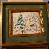 A20. Small enamel winter scene. 